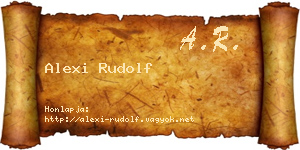 Alexi Rudolf névjegykártya